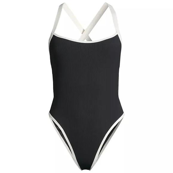 L*Space Ribbed Baewatch One Piece Swimsuit sz S 198$ - Picture 3 of 9